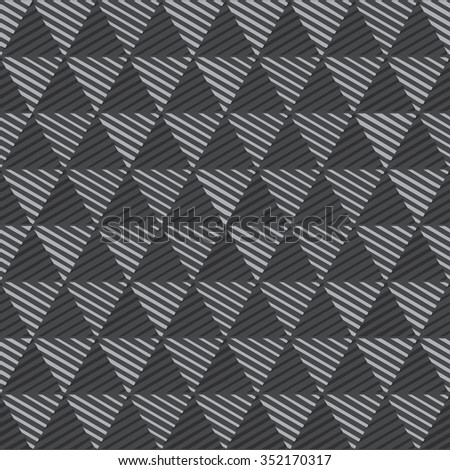 Monochrome triangles. Seamless pattern.