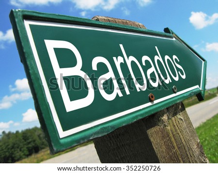 Barbados road sign
