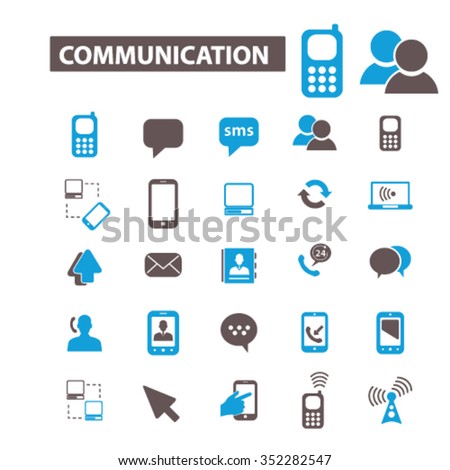 Communication, connect,  business talking, calling, chat, phone, message, contact, technology, gadget, telephone, connection, technology, mobile icons, signs vector set
