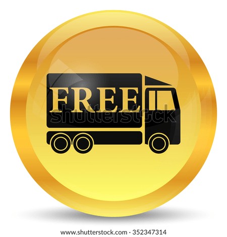 Free delivery truck icon. Internet button on white background.
