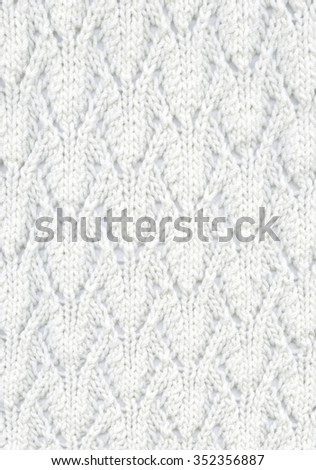 White knitted natural wool texture background. Knitted pattern
