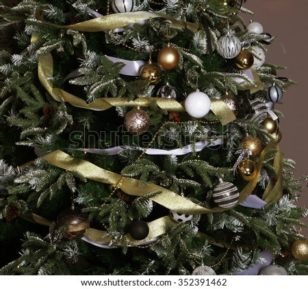 Christmas Tree Decorated. Happy Holiday!
