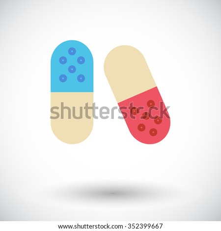 Pills icon. Flat related icon for web and mobile applications. It can be used as - logo, pictogram, icon, infographic element. Illustration.