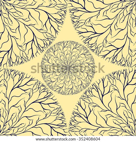 A circular ornament. Ornate abstract lace seamless pattern. Vector background.