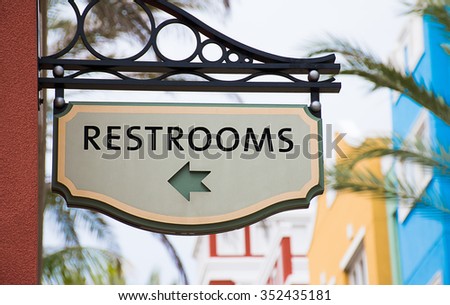 Public Restroom sign in the Caribbean.