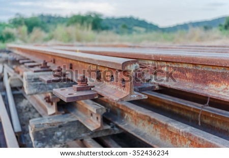 iron railway for repairing lay down in nature