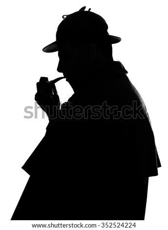Sherlock Holmes silhouette famous detective Royalty-Free Stock Photo #352524224