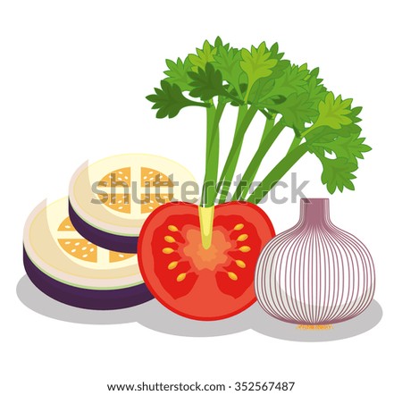 Vegetables healthy food colorful graphic design, vector illustration
