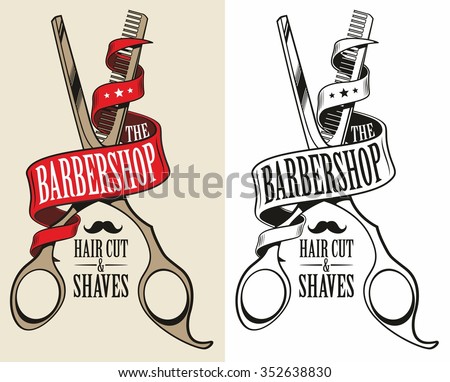 logotype for barbershop Royalty-Free Stock Photo #352638830