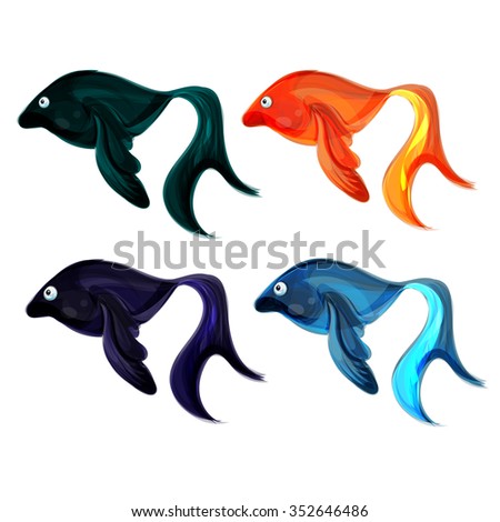 Colorful cartoon fish. Vector clip art illustration EPS 10