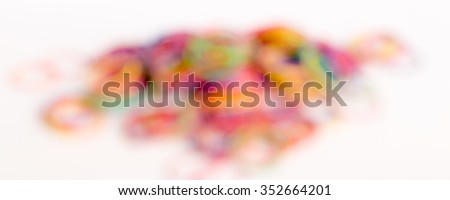 colorful elastic band on white background