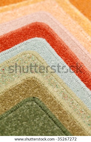 Samples of color a carpet covering in shop