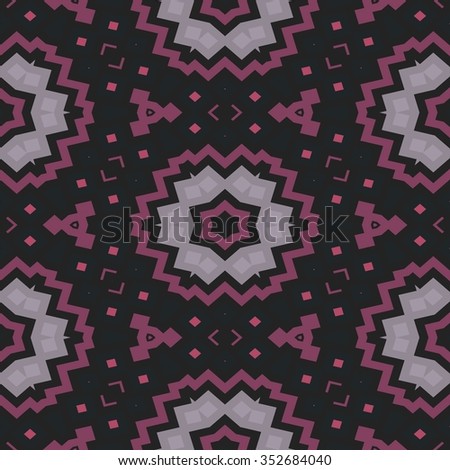 Abstract black red pink floral decorative seamless ornamental geometric pattern usable for wrapping paper print - raster graphic