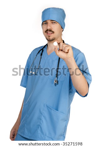Medical doctor. Isolated over white background