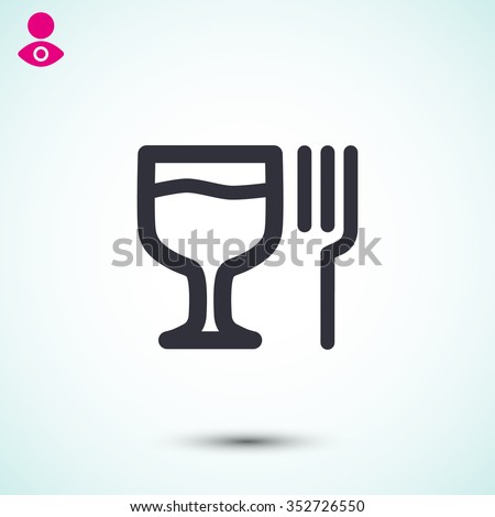 glass fork sausage vector icon Royalty-Free Stock Photo #352726550