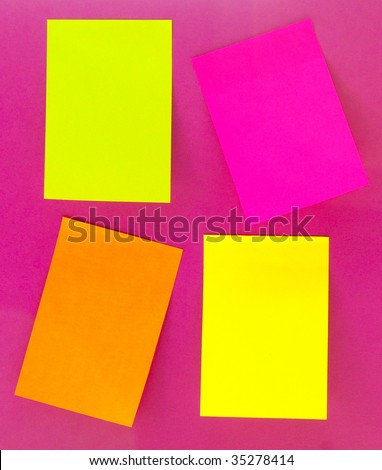 an empty color sticky notes on lilac