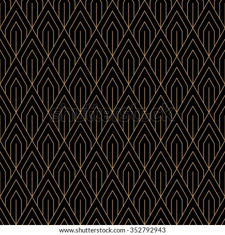 Art Deco seamless vintage wallpaper pattern. Geometric decorative background
