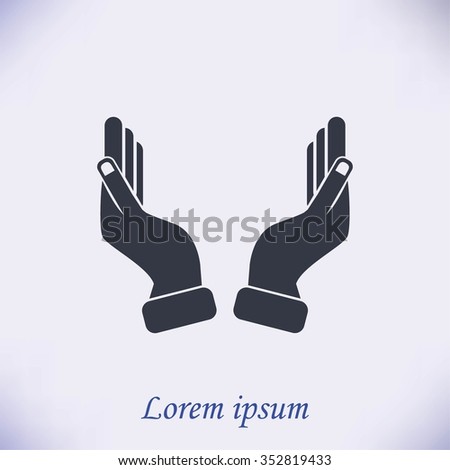 Supporting hands illustration icon