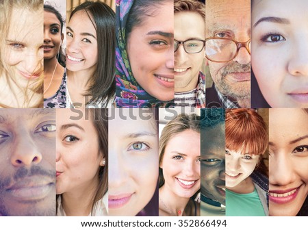 Composition with people of different ethnicity Royalty-Free Stock Photo #352866494