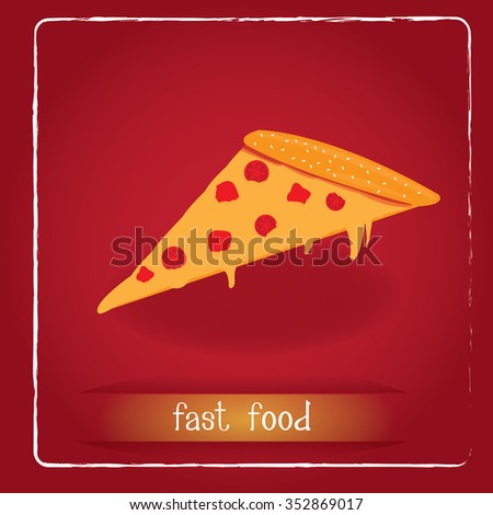 Colored background with an isolated pizza and text