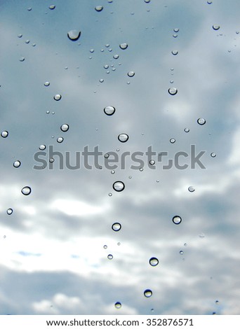 window with raindrops; background