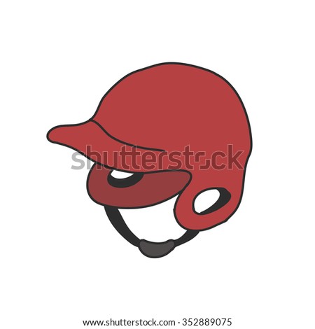 doodle icon. baseball helmet. vector illustration