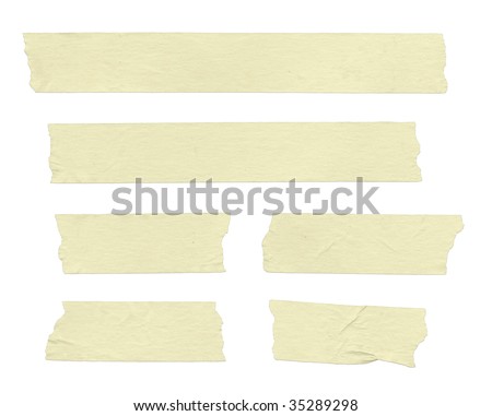 Strips of masking tape. Isolated on white. Clipping path included. Royalty-Free Stock Photo #35289298