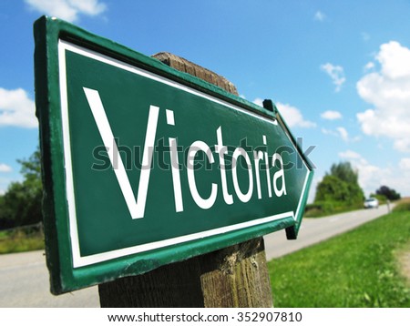 Victoria signpost along a rural road