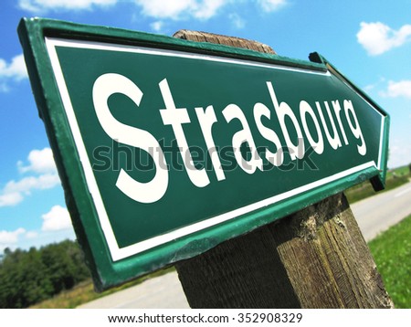 Strasbourg road sign