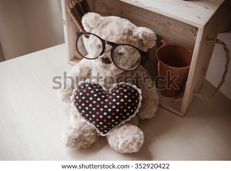 Dolly bears Lonely and notebook desk in living room