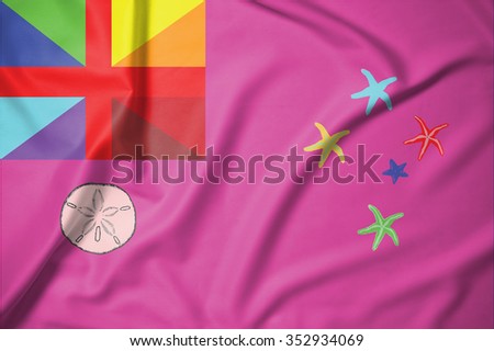 flag on soft and smooth silk texture
