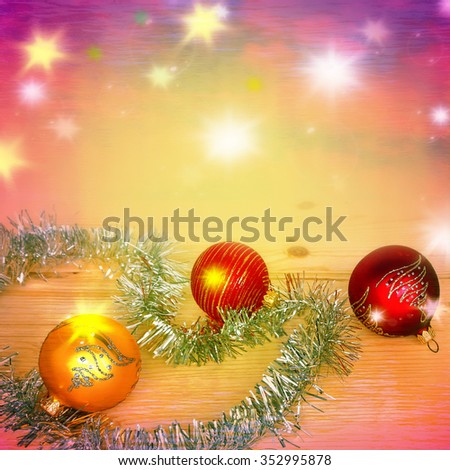 Christmas baubles glitter lights background