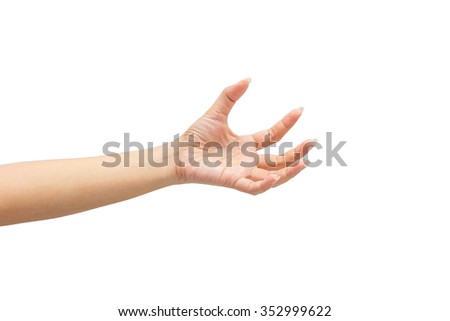female hand on the isolated on white background