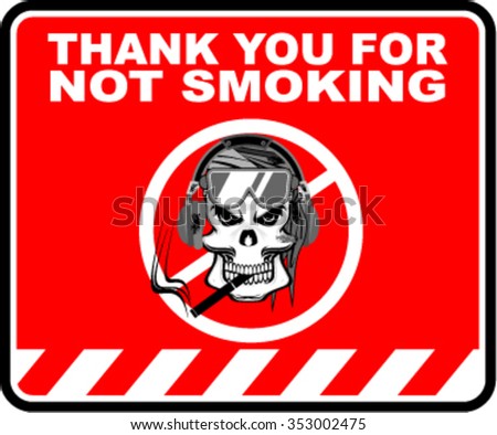 warning, no smoking, sticker