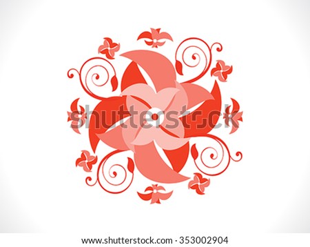 abstract artistic red floral vector illustration