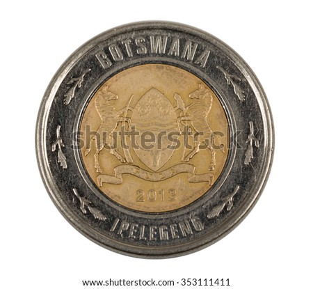 Detail of Botswana Pula coin. Botswana Pula is the national currency of Botswana