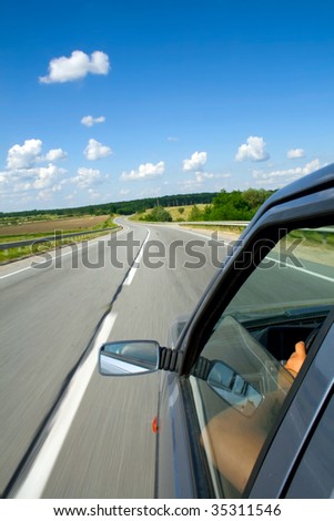Driving a car on a highway