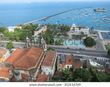 Aerial shot of Brazil harbor 