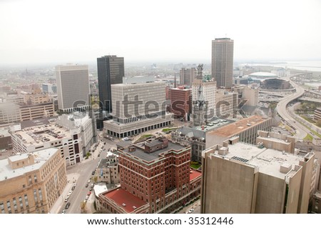 Buffalo skyline from city hall