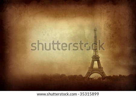 vintage view of Tour Eiffel