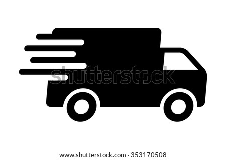 Fast shipping delivery truck flat vector icon for apps and websites Royalty-Free Stock Photo #353170508