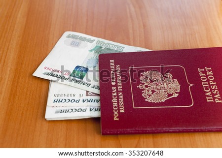 Passports on a table lie waiting for border control and a trip