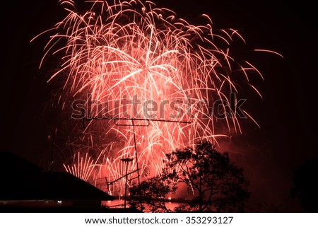 Fireworks Festival at Pattaya Beach in Thailand