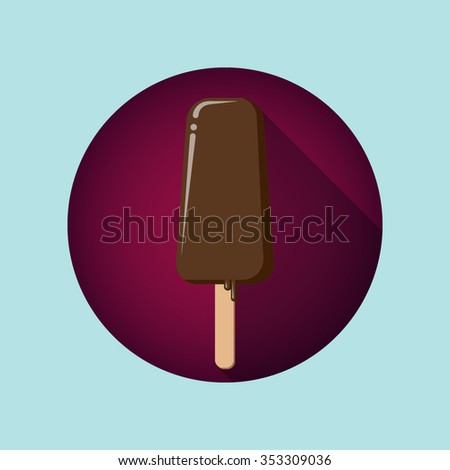 ice cream with chocolate glaze