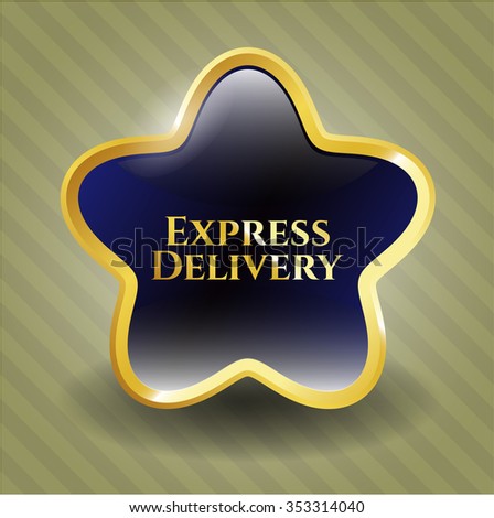 Express Delivery gold shiny emblem