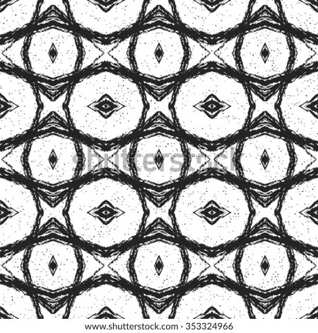 Aztec seamless pattern with ethnic motives. Abstract geometric black and white background with aztec ornament.