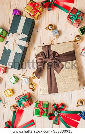Christmas gift boxes with decorations

