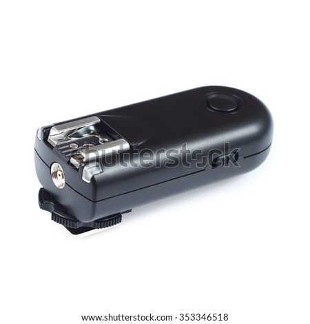 It is One wireless camera trigger isolated on white.