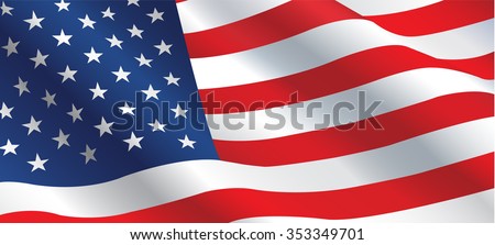 American flag flowing in the wind