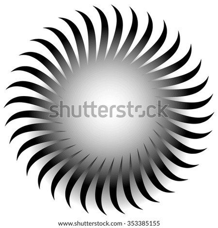Abstract spiral element, spiral shape. Grayscale vector.